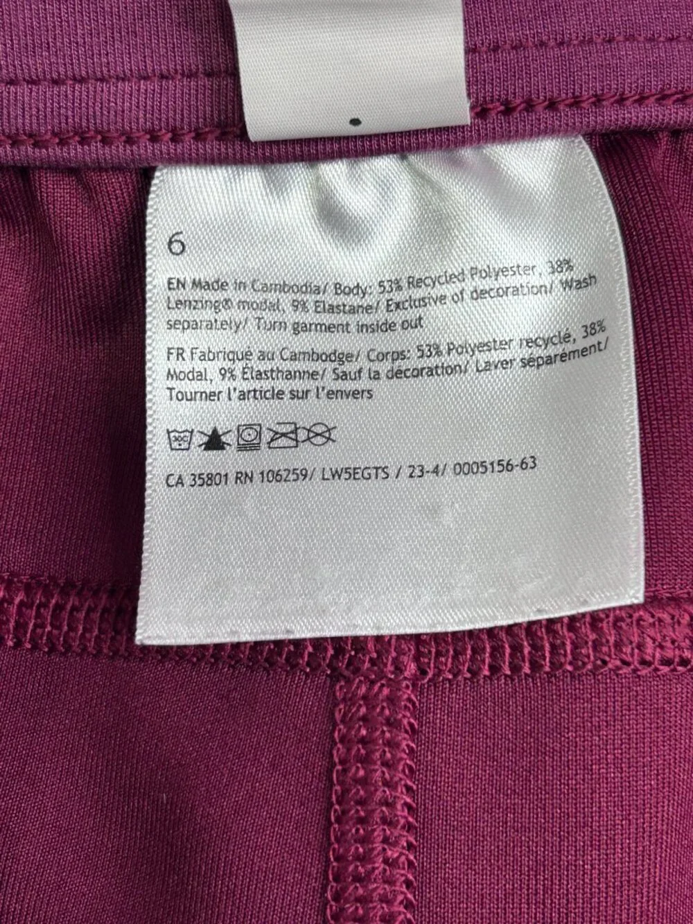 Lululemon Softstreme High Rise Pant Size 6 Magenta Plum Hemmed 27 Inseam